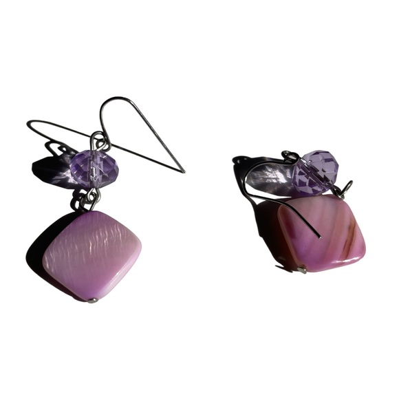 Vintage Multi tiered beaded shell necklace with earrings Pink - OS - Picture 6 of 8